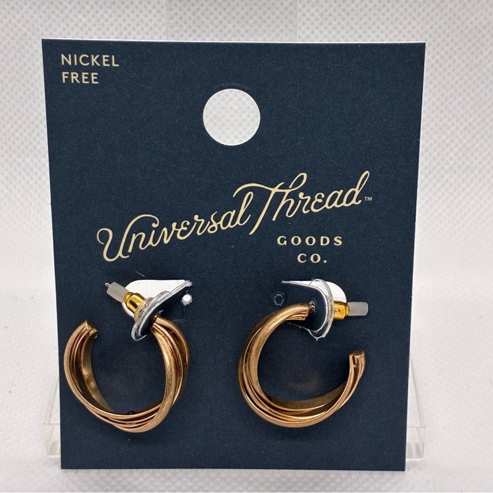 3For$20 Universal Thread Gold-Tone Twisted Hoop Earrings